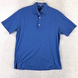 Eton Polo Shirt Mens L Blue Preppy Classic Old Money Beach Golf Tennis Summer